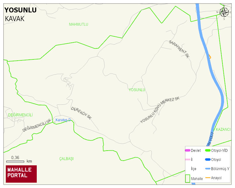 YOSUNLU Mahallesi Haritası | İnteraktif Köy ve Mahalle Sınırları