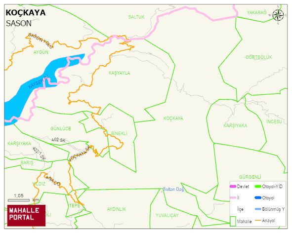YÜCEBAĞ BELDESİ KOÇKAYA Mahallesi Haritası | Güncel Mahalle ve Köy Haritası