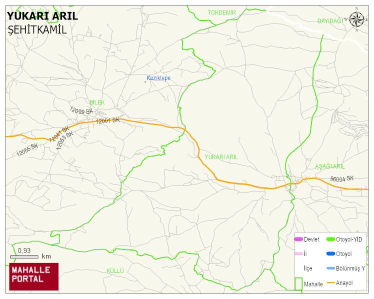 YUKARI ARIL Mahallesi Haritası | İnteraktif Köy ve Mahalle Sınırları