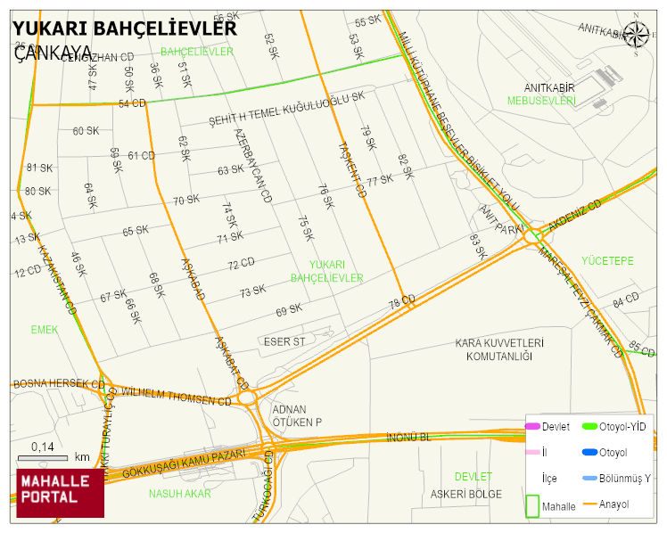 YUKARI BAHÇELİEVLER Mahallesi Haritası | Mahalle Sokak Haritası