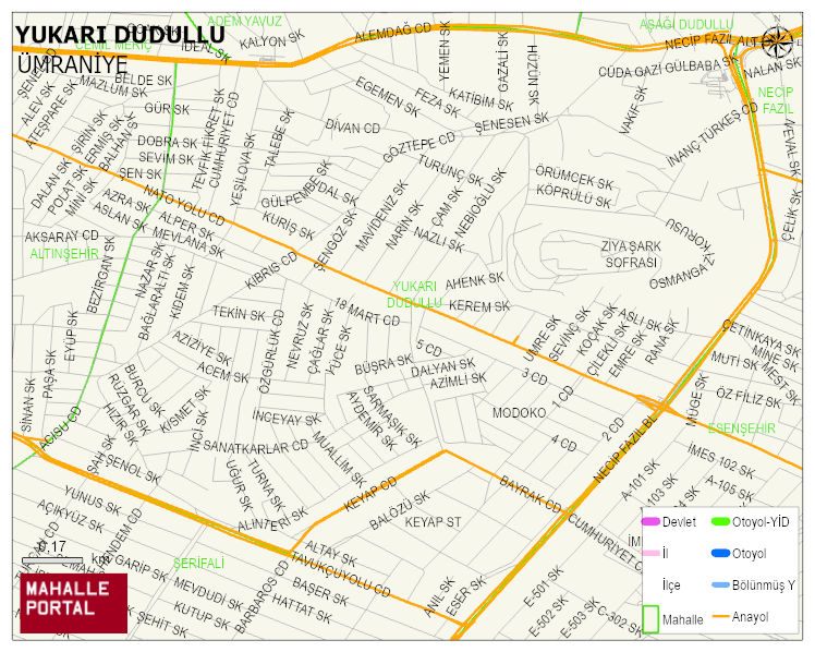 YUKARI DUDULLU Mahallesi Haritası | Güncel Mahalle ve Köy Haritası
