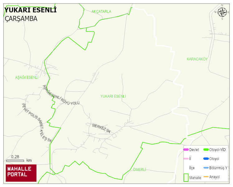 YUKARI ESENLİ Mahallesi Haritası | Detaylı Köy ve Mahalle Görünümü