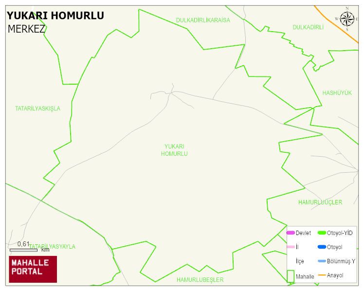 YUKARI HOMURLU Köyü Haritası | Güncel Mahalle ve Köy Haritası