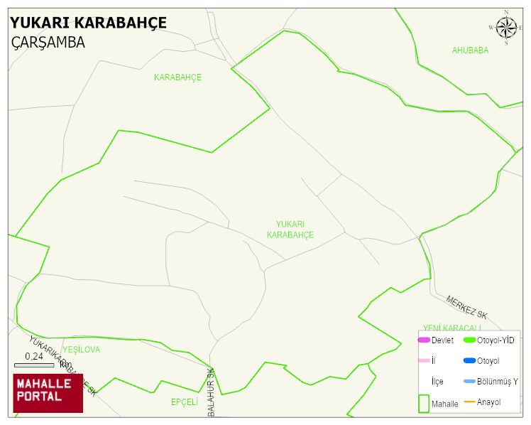 YUKARI KARABAHÇE Mahallesi Haritası | Dağlar, Ovalar ve Akarsu Bilgileri