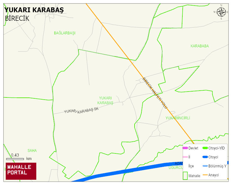 YUKARI KARABAŞ Mahallesi Haritası | Coğrafi Yapı ve Detaylı Haritası
