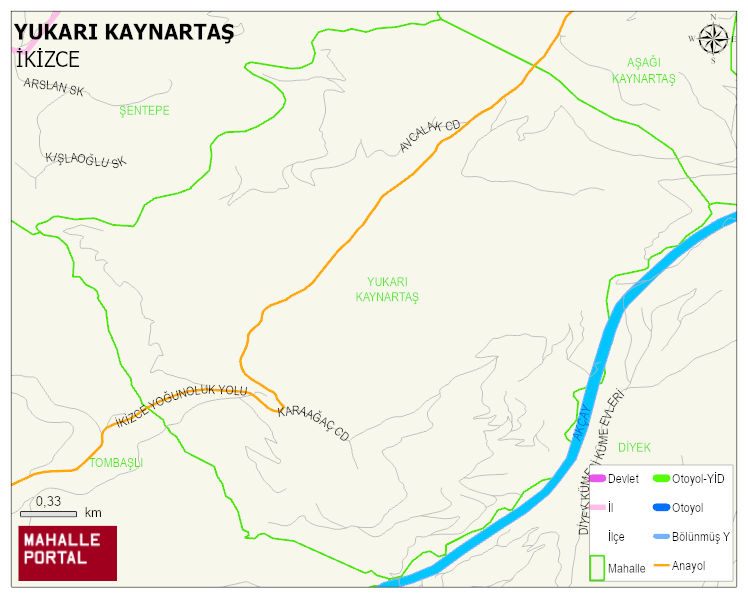 YUKARI KAYNARTAŞ Mahallesi Haritası | Mahalle Sokak Haritası
