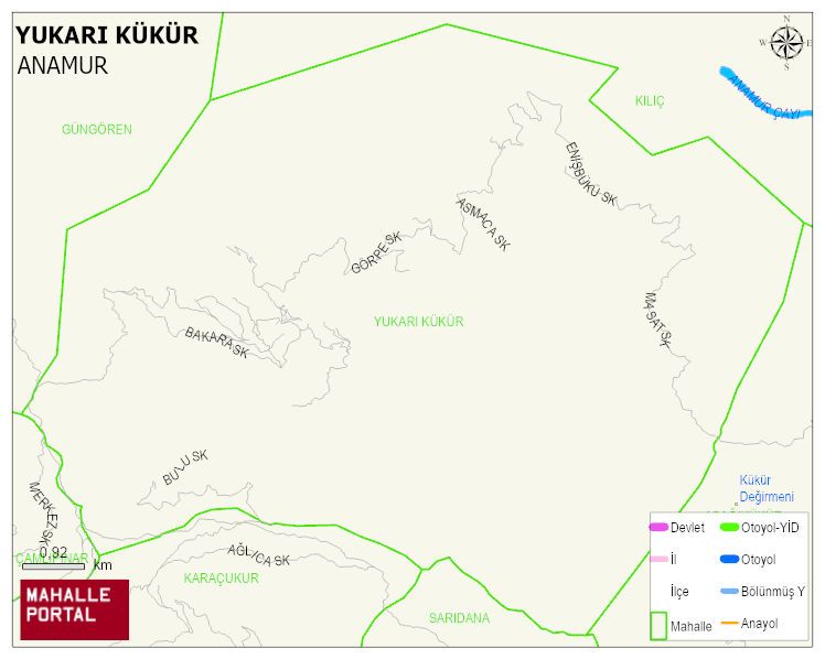 YUKARI KÜKÜR Mahallesi Haritası | Sayısal Bölge Görünümü