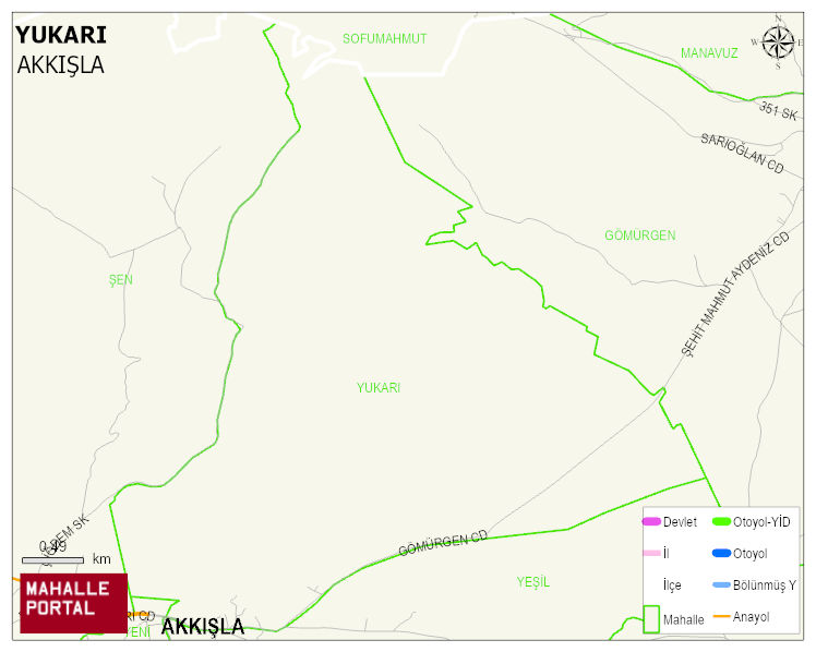 YUKARI Mahallesi Haritası | Mahalle ve Köy Sınırı