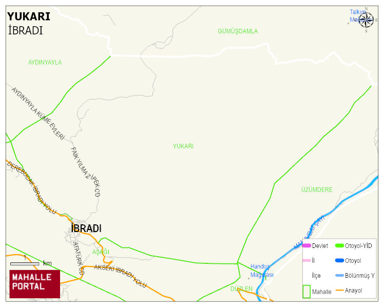 YUKARI Mahallesi Haritası | İnteraktif Köy ve Mahalle Sınırları