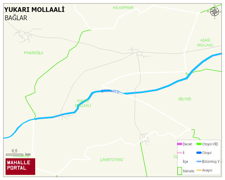 YUKARI MOLLAALİ Mahallesi Haritası | İnteraktif Köy ve Mahalle Sınırları