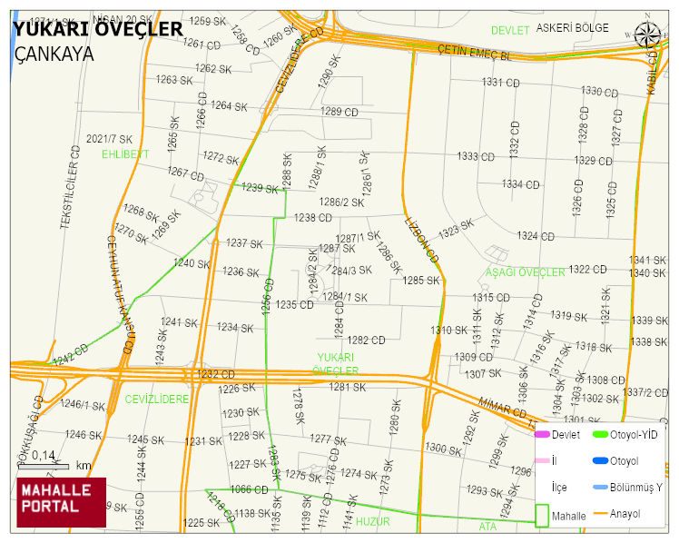 YUKARI ÖVEÇLER Mahallesi Haritası | Mahalle ve Köy Sınırı