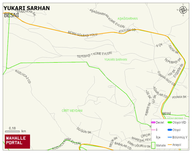 YUKARI SARHAN Mahallesi Haritası | Dağlar, Ovalar ve Akarsu Bilgileri