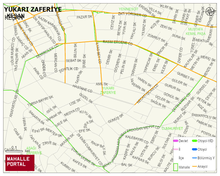 YUKARI ZAFERİYE Mahallesi Haritası | Detaylı Köy ve Mahalle Görünümü