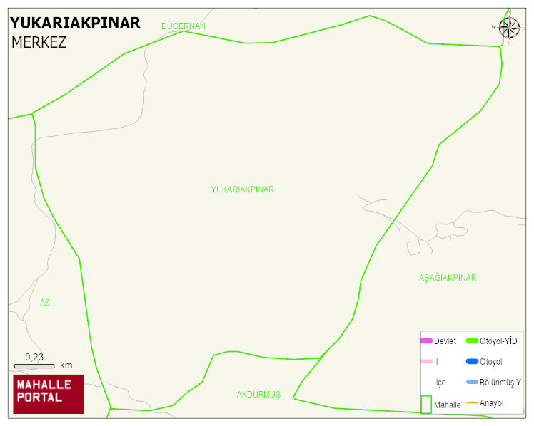 YUKARIAKPINAR Köyü Haritası | Coğrafi Yapı ve Detaylı Haritası