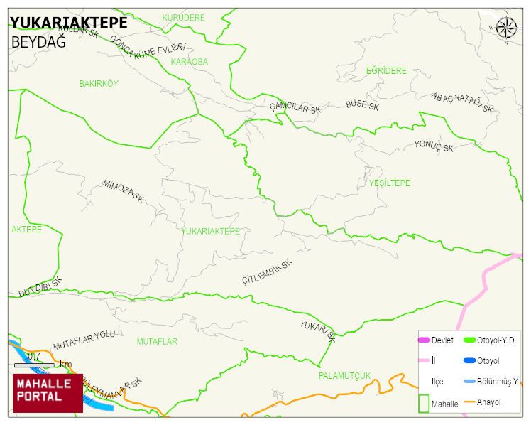 YUKARIAKTEPE Mahallesi Haritası | İnteraktif Köy ve Mahalle Sınırları