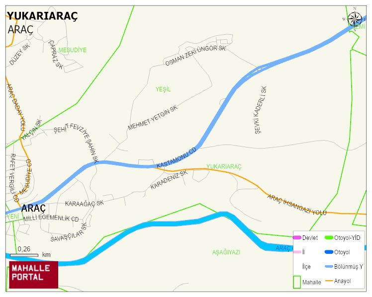YUKARIARAÇ Mahallesi Haritası | Dağlar, Ovalar ve Akarsu Bilgileri
