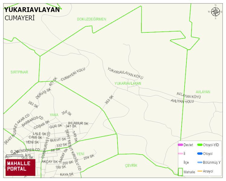 YUKARIAVLAYAN Köyü Haritası | Mahalle Sokak Haritası