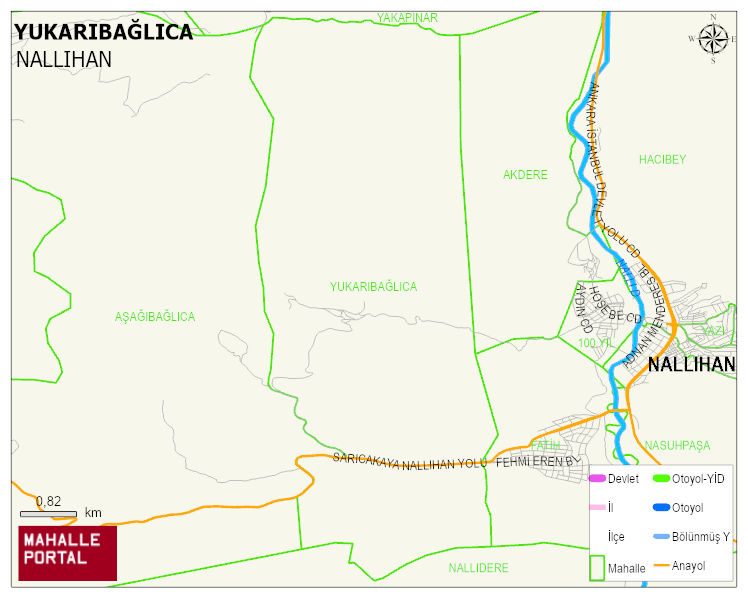 YUKARIBAĞLICA Mahallesi Haritası | Mahalle ve Köy Sınırı