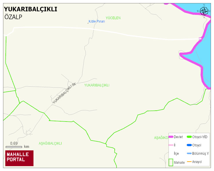YUKARIBALÇIKLI Mahallesi Haritası | Yükselti ve Doğa Özellikleri