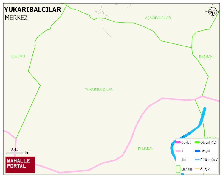 YUKARIBALCILAR Köyü Haritası | Dağlar, Ovalar ve Akarsu Bilgileri
