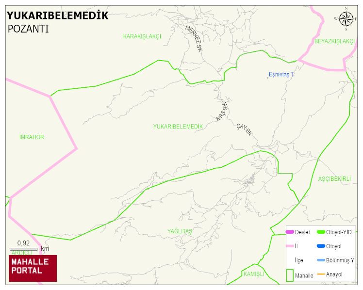 YUKARIBELEMEDİK Mahallesi Haritası | Detaylı Köy ve Mahalle Görünümü