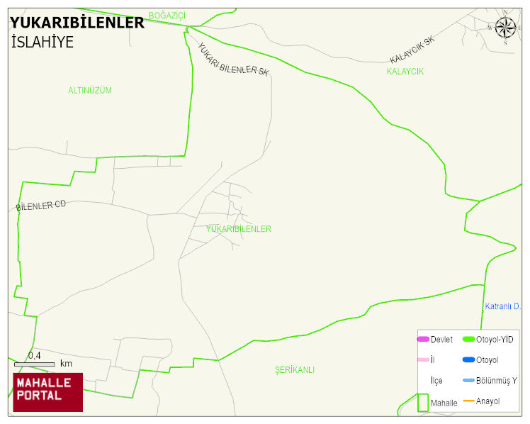 YUKARIBİLENLER Mahallesi Haritası | Mahalle Sokak Haritası