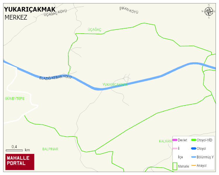 YUKARIÇAKMAK Köyü Haritası | Detaylı Köy ve Mahalle Görünümü