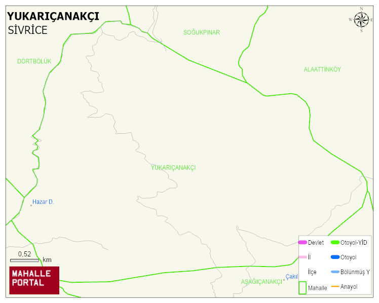 YUKARIÇANAKÇI Köyü Haritası | Yükselti ve Doğa Özellikleri