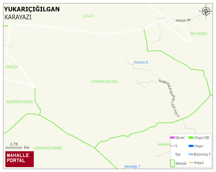 YUKARIÇIĞILGAN Mahallesi Haritası | Yükselti ve Doğa Özellikleri