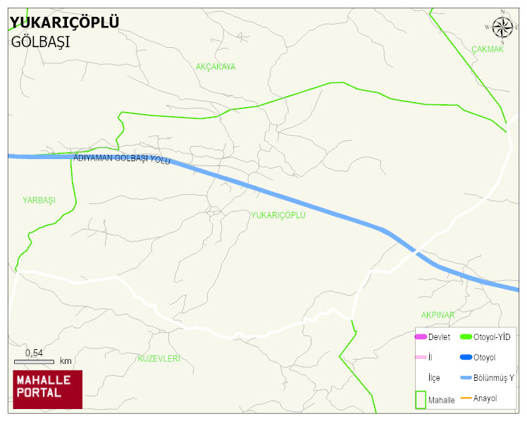 YUKARIÇÖPLÜ Köyü Haritası | Yükselti ve Doğa Özellikleri