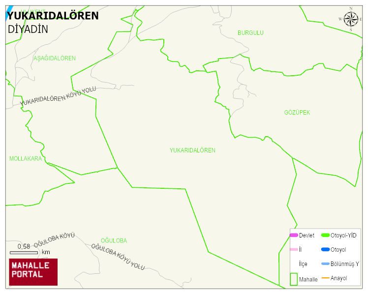 YUKARIDALÖREN Köyü Haritası | Detaylı Köy ve Mahalle Görünümü