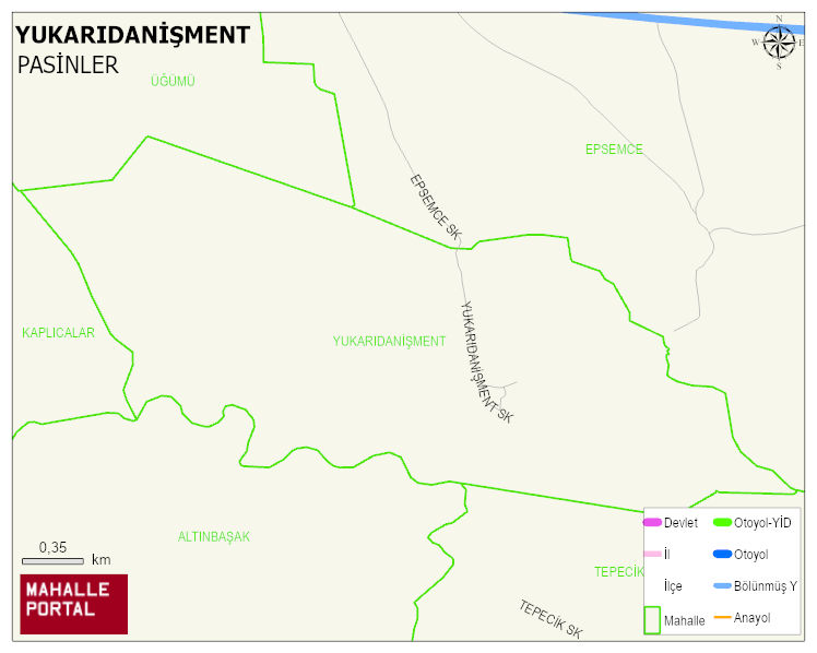 YUKARIDANİŞMENT Mahallesi Haritası | İnteraktif Köy ve Mahalle Sınırları