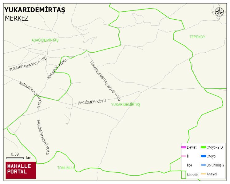 YUKARIDEMİRTAŞ Köyü Haritası | Detaylı Köy ve Mahalle Görünümü