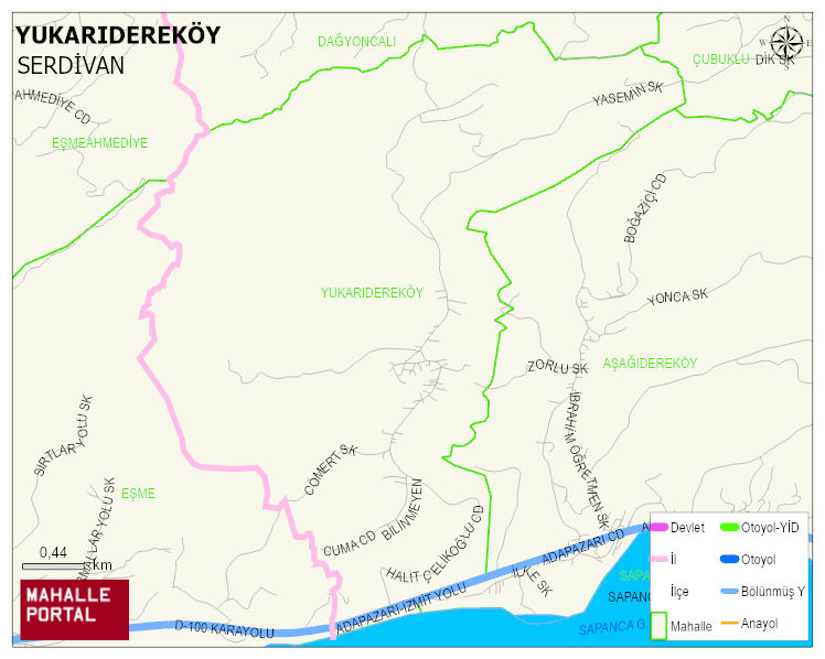 YUKARIDEREKÖY Mahallesi Haritası | Sayısal Bölge Görünümü