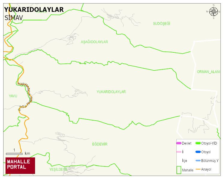 YUKARIDOLAYLAR Köyü Haritası | Coğrafi Yapı ve Detaylı Haritası