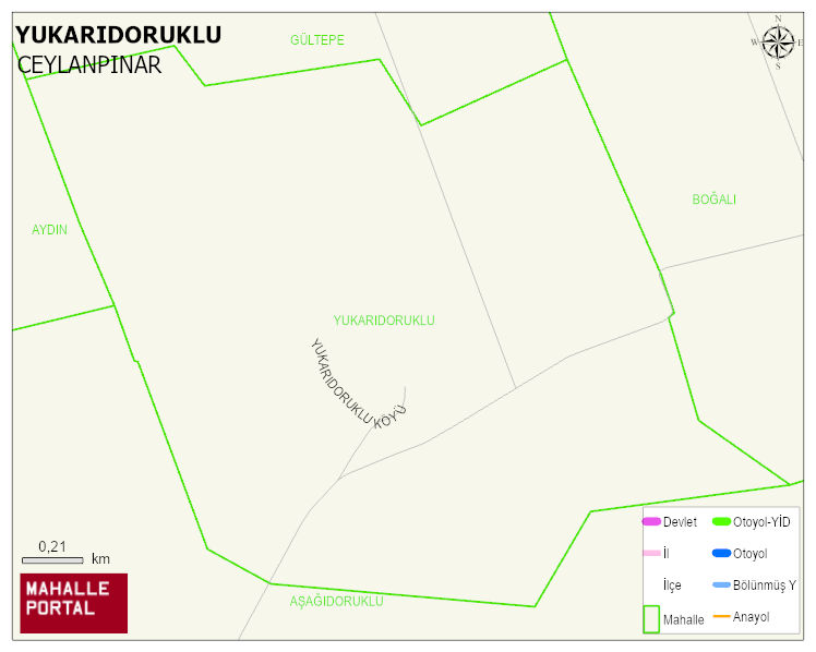 YUKARIDORUKLU Mahallesi Haritası | Sayısal Bölge Görünümü