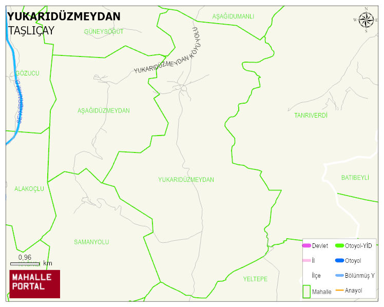 YUKARIDÜZMEYDAN Köyü Haritası | Yükselti ve Doğa Özellikleri