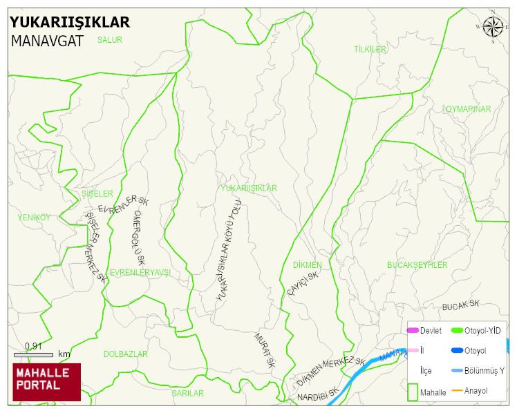 YUKARIIŞIKLAR Mahallesi Haritası | Yükselti ve Doğa Özellikleri
