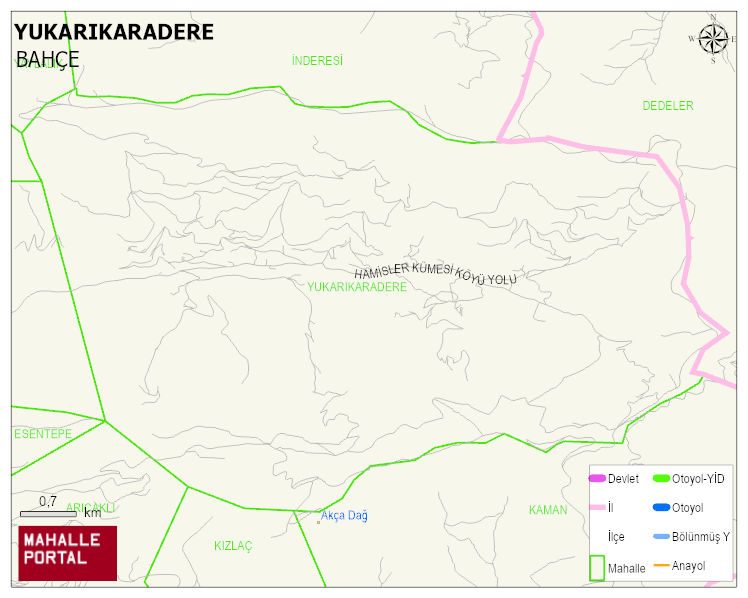 YUKARIKARADERE Köyü Haritası | Mahalle Sokak Haritası