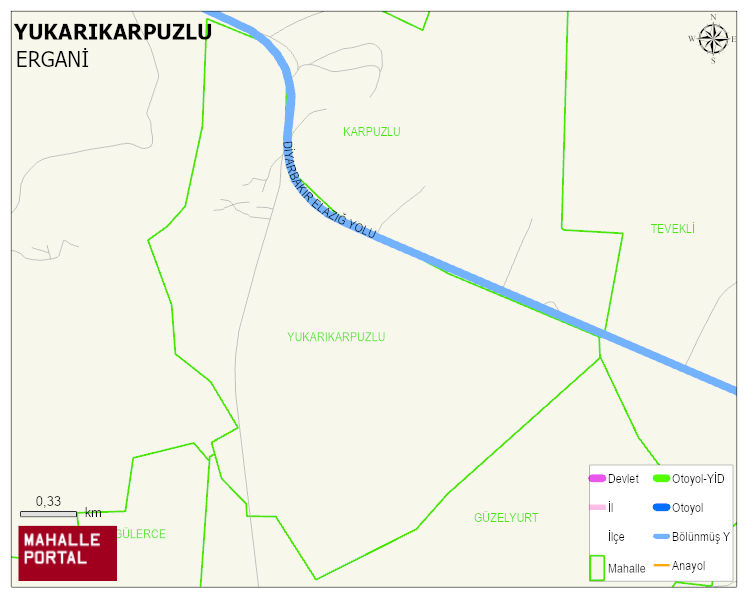 YUKARIKARPUZLU Mahallesi Haritası | Coğrafi Yapı ve Detaylı Haritası