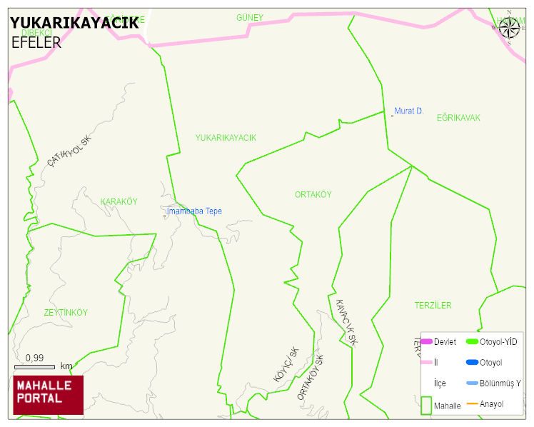 YUKARIKAYACIK Mahallesi Haritası | Mahalle ve Köy Sınırı