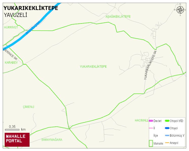 YUKARIKEKLİKTEPE Mahallesi Haritası | Yükselti ve Doğa Özellikleri