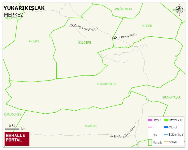 YUKARIKIŞLAK Köyü Haritası | İnteraktif Köy ve Mahalle Sınırları