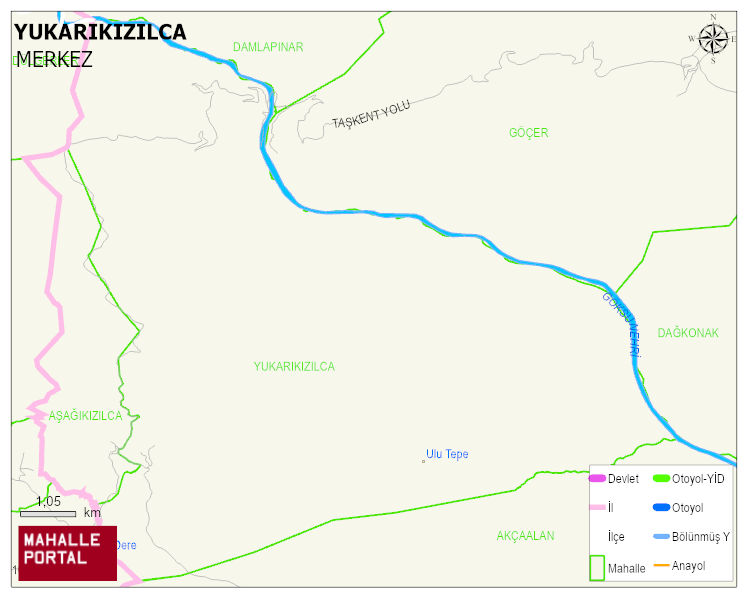 YUKARIKIZILCA Köyü Haritası | Mahalle ve Köy Sınırı