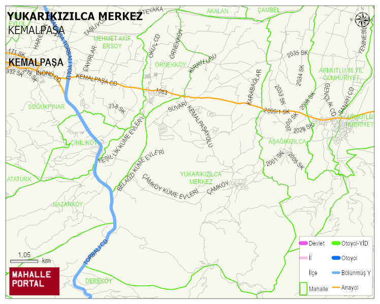 YUKARIKIZILCA MERKEZ Mahallesi Haritası | Güncel Mahalle ve Köy Haritası