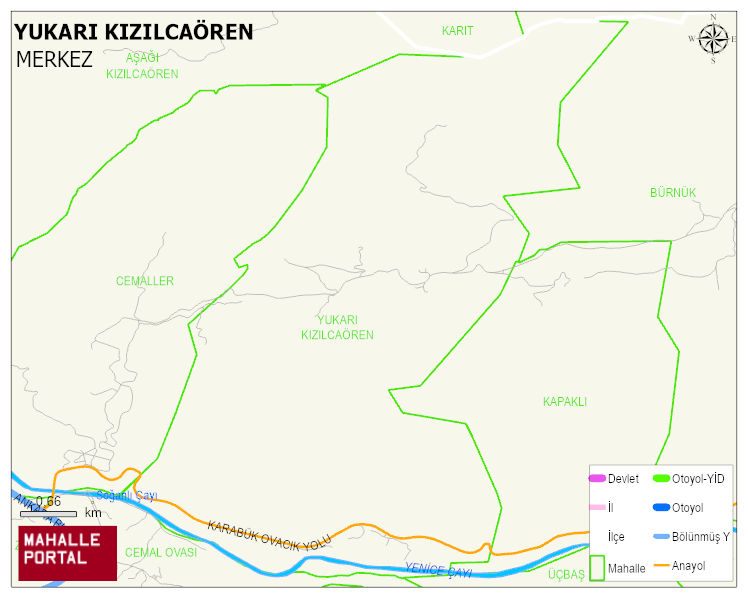 YUKARI KIZILCAÖREN Köyü Haritası | Detaylı Köy ve Mahalle Görünümü