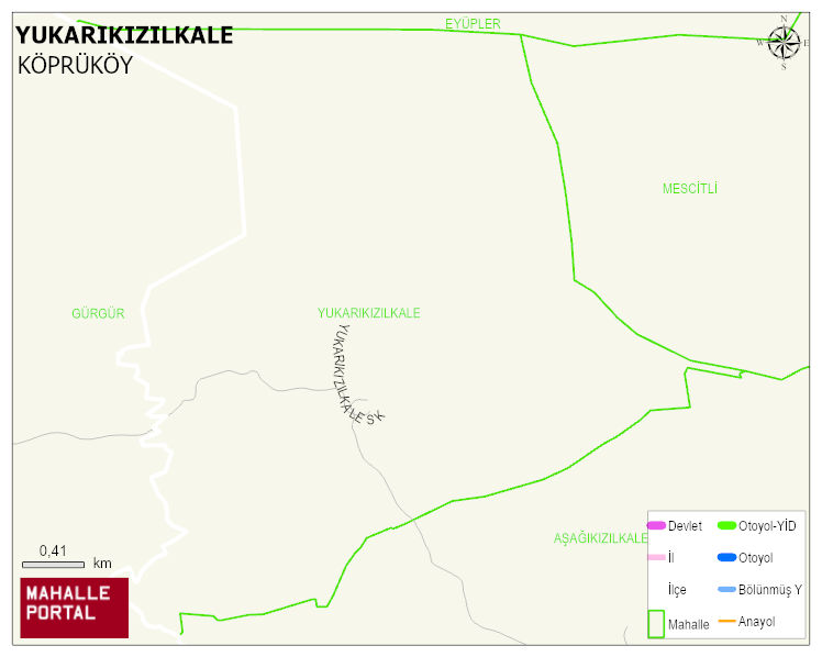 YUKARIKIZILKALE Mahallesi Haritası | Coğrafi Yapı ve Detaylı Haritası