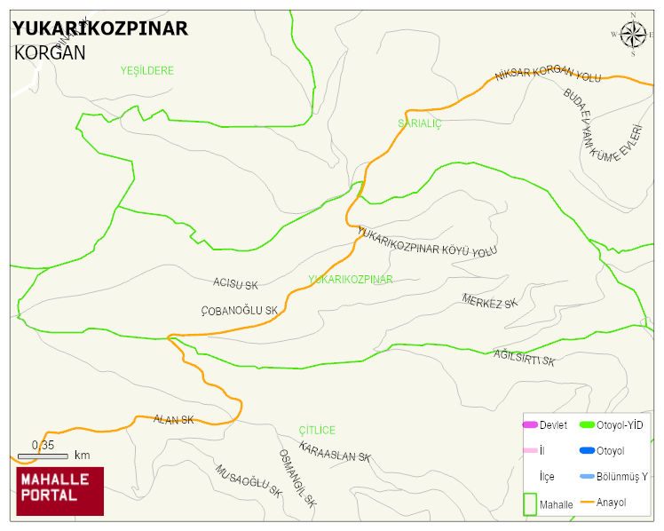 YUKARIKOZPINAR Mahallesi Haritası | İnteraktif Köy ve Mahalle Sınırları