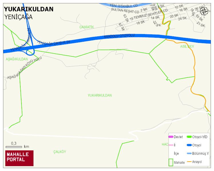 YUKARIKULDAN Köyü Haritası | Yükselti ve Doğa Özellikleri