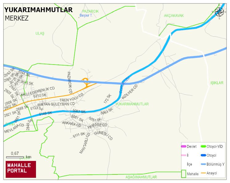 YUKARIMAHMUTLAR Köyü Haritası | İnteraktif Köy ve Mahalle Sınırları